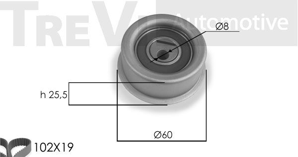 TREVI AUTOMOTIVE Комплект ремня ГРМ KD1045